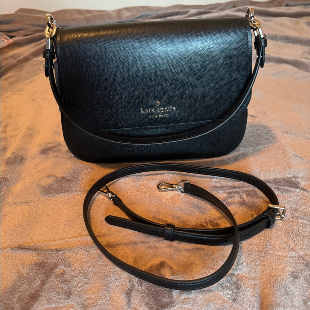 Kate Spade Staci Saffiano Leather Flap Shoulder Bag